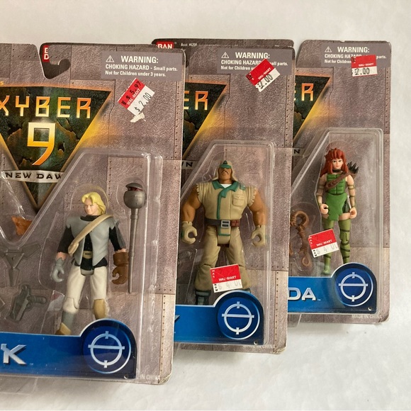 Bandai 1999 Xyber 9 New Dawn 4" Figures LOT OF 3: Jack, Anakonda, Willy - Picture 1 of 8